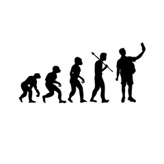 Human evolution silhouette concept. Darwin theory cartoon vector illustration