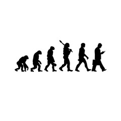 Human evolution silhouette concept. Darwin theory cartoon vector illustration