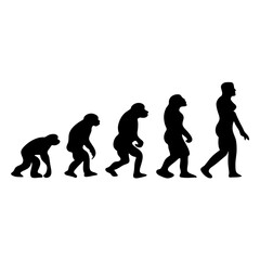 Human evolution silhouette concept. Darwin theory cartoon vector illustration