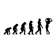Human evolution silhouette concept. Darwin theory cartoon vector illustration