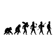 Human evolution silhouette concept. Darwin theory cartoon vector illustration