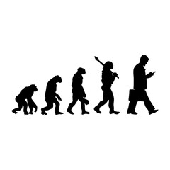 Human evolution silhouette concept. Darwin theory cartoon vector illustration