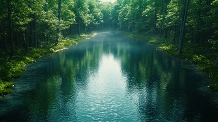 Obraz premium Serene forest river