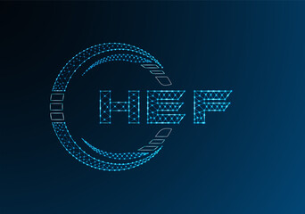 HEF low poly letter logo vector design. HEF lower poly logo design.