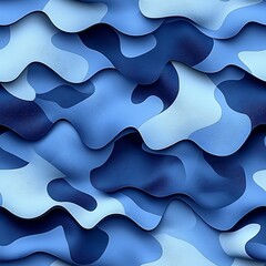 Wavy cascading layers of blue hues