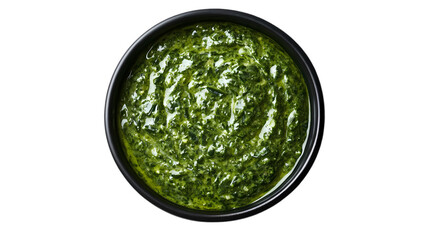Spinach Pesto Recipe Delicious Green Sauce isolated on transparent background