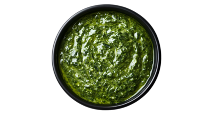Spinach Pesto Recipe Delicious Green Sauce isolated on transparent background