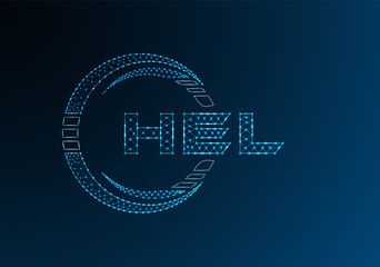 HEL low poly letter logo vector design. HEL lower poly logo design.