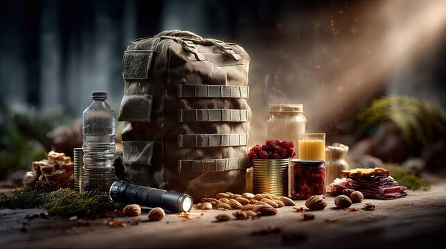 Sandstorm Emergency Kit with Supplies for Natural Disasters. Generative AI - Powered by Adobe