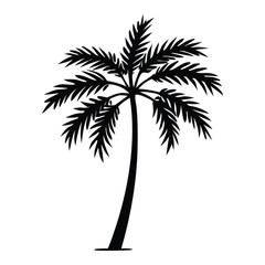 Obraz premium Tropical summer sunset with palm tree silhouettes on a beach island, natural, outdoors, breeze, chill, resort.