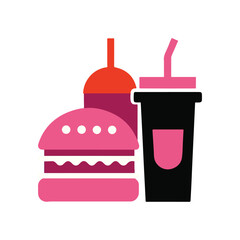 PrintHamburger vector icon set,burger sign and symbol,hamburgeron solid black and white color
