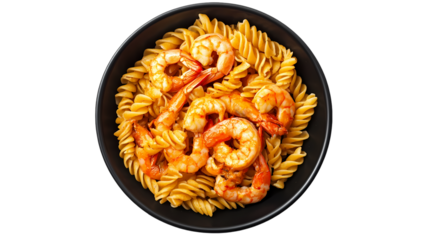 Shrimp Pasta Recipe Delicious  Easy isolated on transparent background
