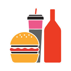 PrintHamburger vector icon set,burger sign and symbol,hamburgeron solid black and white color
