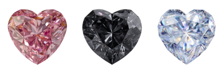 Png heart diamond set y2k isolated on transparent background