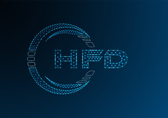 HFD low poly letter logo vector design. HFD lower poly logo design.