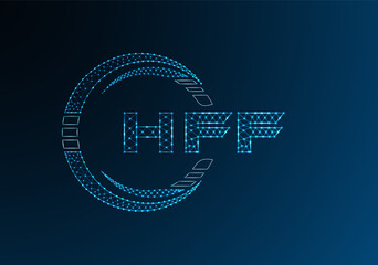 HFF low poly letter logo vector design. HFF lower poly logo design.