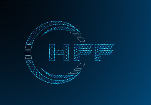 HFF low poly letter logo vector design. HFF lower poly logo design.