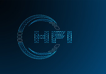 HFI low poly letter logo vector design. HFI lower poly logo design.