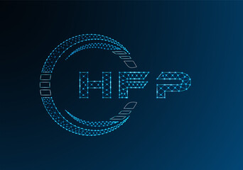 HFP low poly letter logo vector design. HFP lower poly logo design.