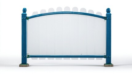Obraz premium Modern Blue Glass Fence on White Background. Generative AI