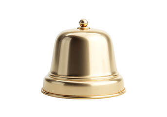 Golden Notification Bell Icon on White Background, On Transparent Background, Png