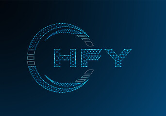 HFY low poly letter logo vector design. HFY lower poly logo design.