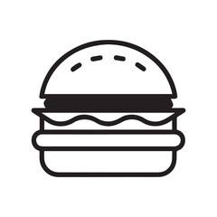 PrintHamburger vector icon set,burger sign and symbol,hamburgeron solid black and white color
