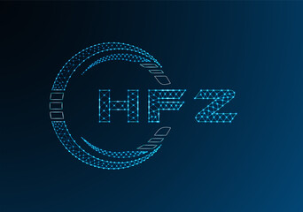 HFZ low poly letter logo vector design. HFZ lower poly logo design.