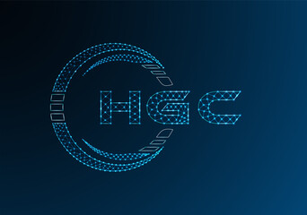 HGC low poly letter logo vector design. HGC lower poly logo design.