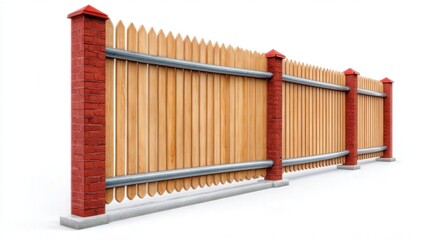 Beige Terracotta Fence Exterior View. Generative AI