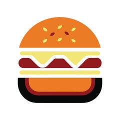 PrintHamburger vector icon set,burger sign and symbol,hamburgeron solid black and white color
