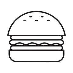 PrintHamburger vector icon set,burger sign and symbol,hamburgeron solid black and white color
