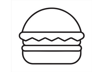 PrintHamburger vector icon set,burger sign and symbol,hamburgeron solid black and white color
