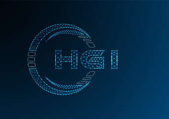 HGI low poly letter logo vector design. HGI lower poly logo design.