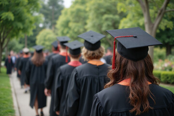 man in a graduation cap and gown standing in front of a crowd 1