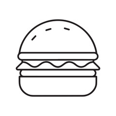 PrintHamburger vector icon set,burger sign and symbol,hamburgeron solid black and white color
