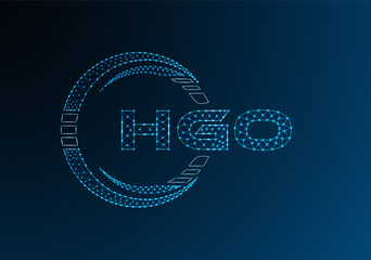 HGO low poly letter logo vector design. HGO lower poly logo design.