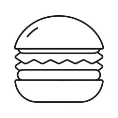 PrintHamburger vector icon set,burger sign and symbol,hamburgeron solid black and white color
