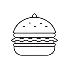 PrintHamburger vector icon set,burger sign and symbol,hamburgeron solid black and white color
