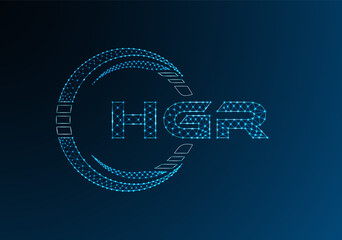 HGR low poly letter logo vector design. HGR lower poly logo design.