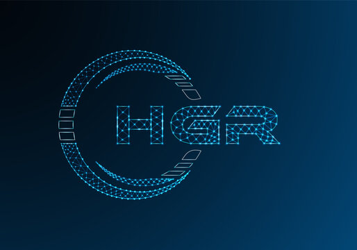 HGR low poly letter logo vector design. HGR lower poly logo design.