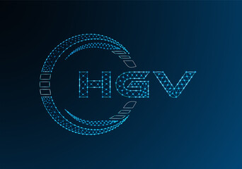 HGV low poly letter logo vector design. HGV lower poly logo design.