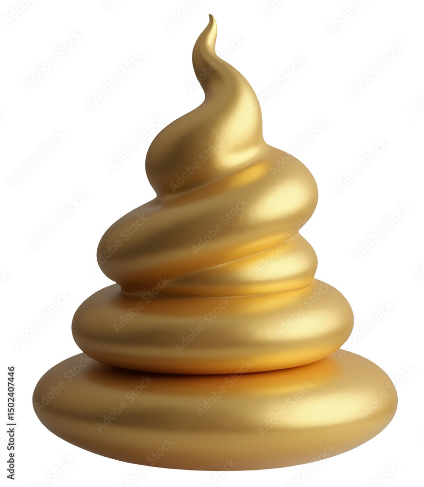 Poster golden spiral form with smooth shiny texture and elegant swirl shape