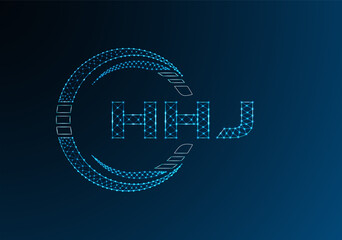 Naklejka premium HHJ low poly letter logo vector design. HHJ lower poly logo design.