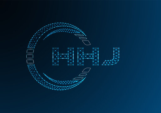 HHJ low poly letter logo vector design. HHJ lower poly logo design.