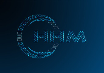 HHM low poly letter logo vector design. HHM lower poly logo design.