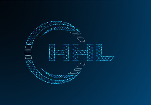HHL low poly letter logo vector design. HHL lower poly logo design.