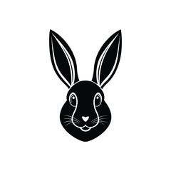 Fototapeta premium Flat and Minimal Cute Rabbit Ear logo vector illustration