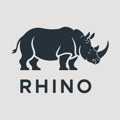 Minimalist Rhino Logo Vector in Elegant 2D Style