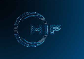 HIF low poly letter logo vector design. HIF lower poly logo design.